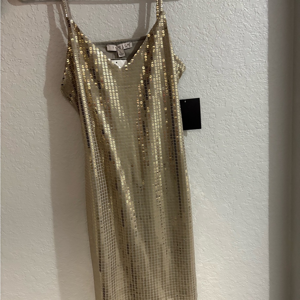 Inspired Hearts Gold Sequin Dress